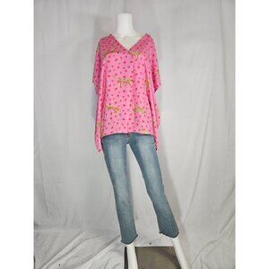 Entro Pink Short Sleeve Over Size Tunic Top